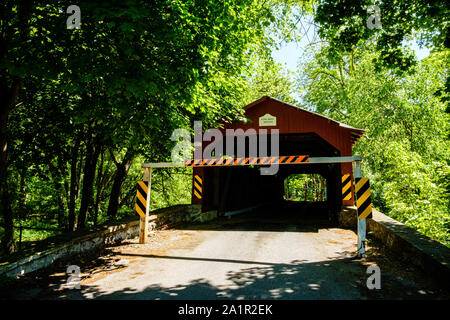 Rishel Covered Bridge, Covered Bridge Road, West Chilisquaque Township, Pennsylvania Stockfoto