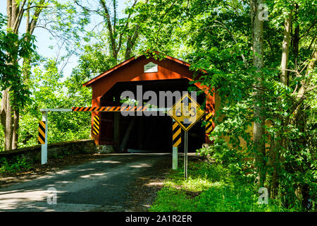 Rishel Covered Bridge, Covered Bridge Road, West Chilisquaque Township, Pennsylvania Stockfoto