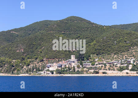 (Docheiariou Dochiariou) Kloster am Berg Athos in Autonomen monastischen Zustand des Heiligen Berg, Chalkidiki, Griechenland Stockfoto