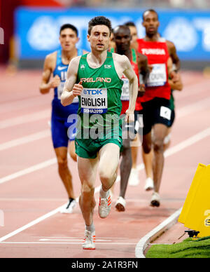 Irlands Mark English konkurriert in der Männer 800 m Vorläufe bei Tag zwei Der IAAF Weltmeisterschaften am Khalifa International Stadium, Doha, Katar. Stockfoto