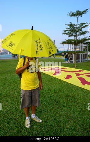 Tamar, Admiratly, Hongkong, 29. September 2019. Den fünften Jahrestag der Revolution. Zehntausende bei Tamar für eine Kundgebung der Anfang der Bewegung besetzen vor fünf Jahren zu markieren gesammelt. Stockfoto