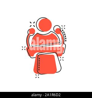 Öffentliche rede Symbol im Comic-stil. Podium Konferenz vektor Cartoon Illustration auf weißem Hintergrund isoliert. Tribüne Debatte Geschäftskonzept splash Stock Vektor