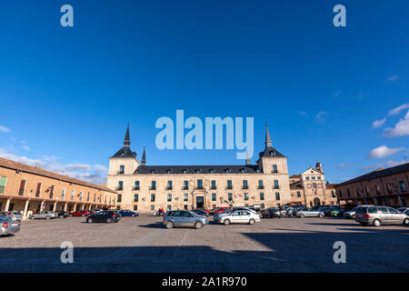 Plaza Mayor, Ducal Palast von Lerma, Lerma, jetzt benutzt ein wie Parador, Provinz Burgos, Kastilien, Spanien Stockfoto