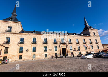 Plaza Mayor, Ducal Palast von Lerma, Lerma, jetzt benutzt ein wie Parador, Provinz Burgos, Kastilien, Spanien Stockfoto