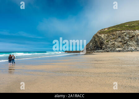 Porthtowan Strand auf der hl. Agnes Heritage Coast in Cornwall, England, Großbritannien. Stockfoto