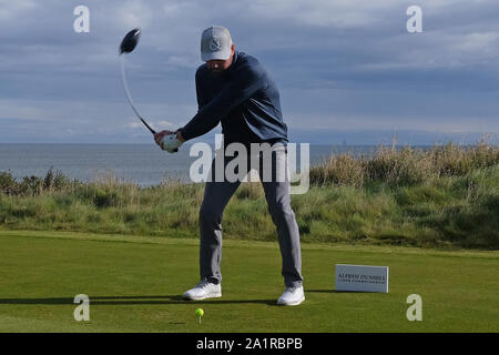 KINGSBARNS, Schottland. 28. SEPTEMBER 2019: Brian McFadden während der dritten Runde der Alfred Dunhill Links Championship, europäische Tour Golf Turnier am Stockfoto