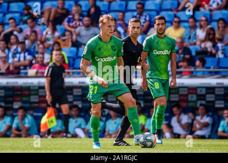 BARCELONA-SEP 22: Martin Odegaard spielt in der Liga Match zwischen RCD Espanyol und Real Sociedad San Sebastián am RCDE Stadion am 22. September 2019 in Bar Stockfoto