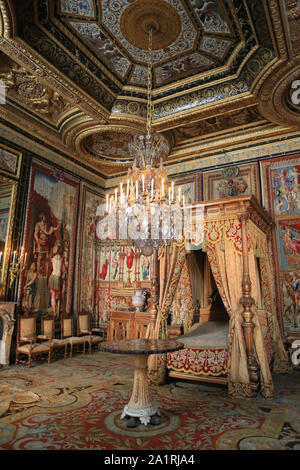 Chambre à coucher d'Anne d'Autriche. 1601-66. Epouse du roi Louis XIII. Château de Fontainebleau. Frankreich. Stockfoto