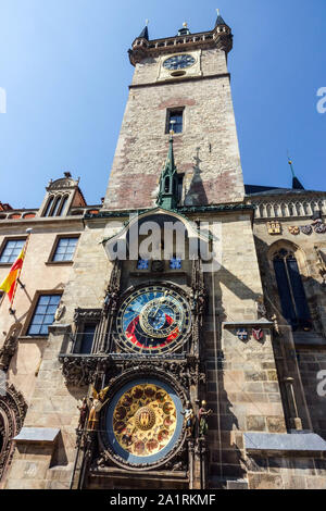 Prag Astronomische Uhr Altstädter Rathausturm Prag Altstädter Ring Prager Uhrenansicht Stockfoto