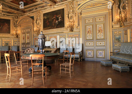 Salon Louis XIII. Château de Fontainebleau. Frankreich. / Der Salon Louis XIII. Schloss von Fontainebleau. Frankreich. Stockfoto