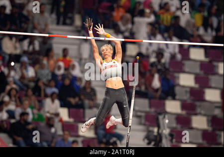 Doha, Katar. 27 Sep, 2019. Lisa RYZIH (Deutschland). Pole Vault's Frauen Qualifikation, am 27.09.2019 Leichtathletik WM 2019 in Doha/Katar, vom 27.09. - 10.10.2019. | Verwendung der weltweiten Kredit: dpa/Alamy leben Nachrichten Stockfoto