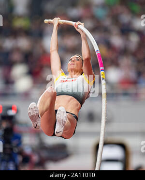 Doha, Katar. 27 Sep, 2019. Katharina Bauer (Deutschland). Pole Vault's Frauen Qualifikation, am 27.09.2019 Leichtathletik WM 2019 in Doha/Katar, vom 27.09. - 10.10.2019. | Verwendung der weltweiten Kredit: dpa/Alamy leben Nachrichten Stockfoto