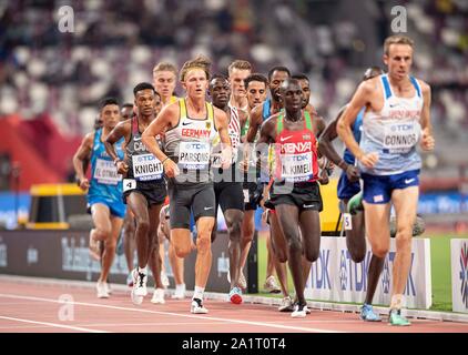 Doha, Katar. 27 Sep, 2019. Sam PARSONS (Deutschland/Mitte) Aktion im Pulka, Feld, 5000 m Männer, Runde 1, 27.09.2019 Leichtathletik WM 2019 in Doha/Katar, vom 27.09. - 10.10.2019. | Verwendung der weltweiten Kredit: dpa/Alamy leben Nachrichten Stockfoto