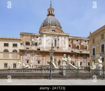 Die Praetorian Brunnen in Palermo, Sizilien Stockfoto