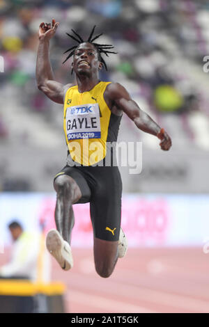 Tajay Gayle (Jamaika) gewinnt die Goldmedaille im Long Jump Men Finale. IAAF Leichtathletik-Weltmeisterschaften, Doha 2019 Stockfoto