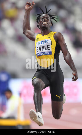 Tajay Gayle (Jamaika) gewinnt die Goldmedaille im Long Jump Men Finale. IAAF Leichtathletik-Weltmeisterschaften, Doha 2019 Stockfoto