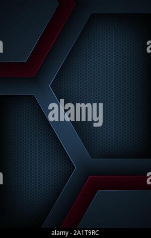 Dark Blue abstract vector Hintergrund mit überlappenden Merkmalen. Stock Vektor