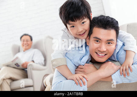 Drei Generationen einer Glück Stockfoto