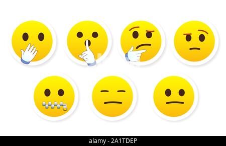 Satz Aufkleber Emotionen Vector Illustration Stock Vektor