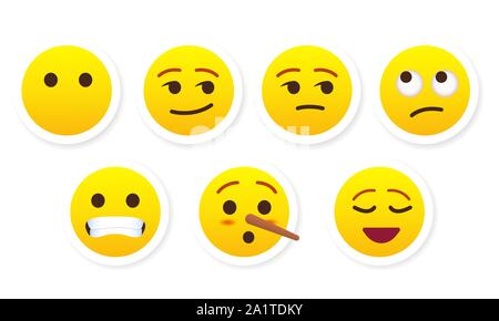 Satz Aufkleber Emotionen Vector Illustration Stock Vektor