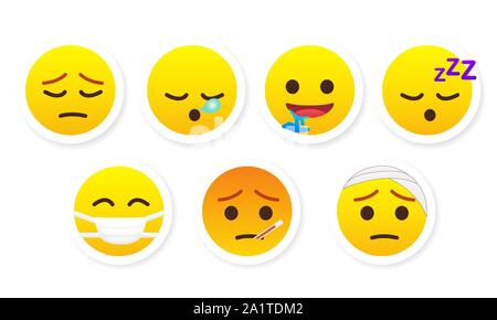 Satz Aufkleber Emotionen Vector Illustration Stock Vektor