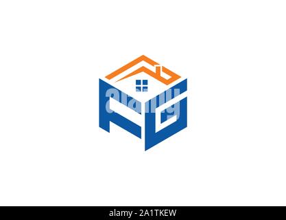 Abstrakte polygonalen Schreiben Logo, Hexagon schreiben Logo, polygonal Brief mit home Logo singen und Symbol, Monogramm Logo, Logo Design, Stock Vektor