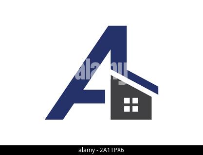 Ein Logo, eine mit home Logo, Design Stock Vektor