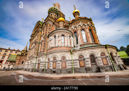 Retter auf dem Blut, (Kirche der Auferstehung), Griboyedov Kanal Böschung, in St. Petersburg, Russland. Stockfoto