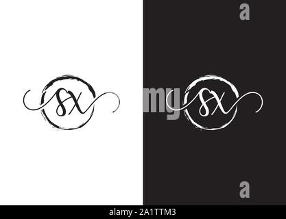 Von A bis Z erste Handschrift logo Vektor, Erste Handschrift Logo Design mit einem Kreis. Zen Kreis Bürste, handschriftliche Logo für Mode, Stock Vektor