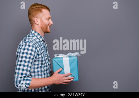 Profil Seitenansicht Portrait von Nizza positiv fröhlichen Stattlich An Stockfoto