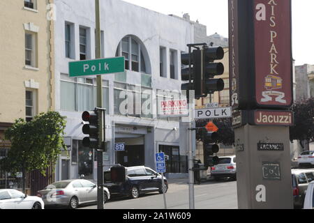 USA, SAN FRANCISCO - ca. August 2019 - - unbekannter Menschen in der Stadt Stockfoto