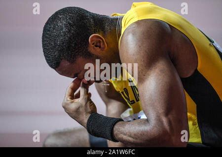 Yohan Blake (Jamaika) - 100 Meter Männer, Semifinale. Leichtathletik-Weltmeisterschaften der IAAF, Doha 2019 Stockfoto