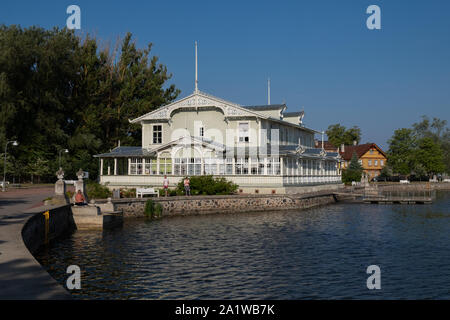 Holz- Haapsalu Resort Halle an der Strandpromenade in Haapsalu, Grafschaft Laanemae, Estland Stockfoto