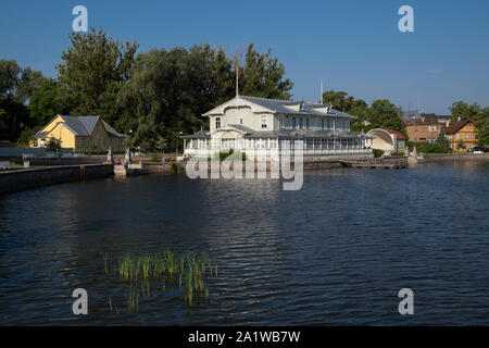 Holz- Haapsalu Resort Halle an der Strandpromenade in Haapsalu, Grafschaft Laanemae, Estland Stockfoto