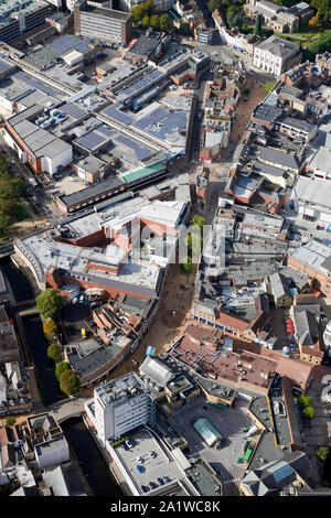 Luftaufnahme der High Street im Zentrum von Chelmsford, Essex Stockfoto