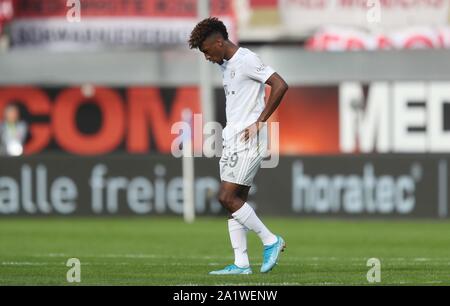 Paderborn, Deutschland. 28 Sep, 2019. firo: 28.09.2019 Fußball, 2019/2020 1. Bundesliga: SC Paderborn - FC Bayern München, Muenchen 2:3 Kingsley Coman, Enttauscht | Quelle: dpa/Alamy leben Nachrichten Stockfoto