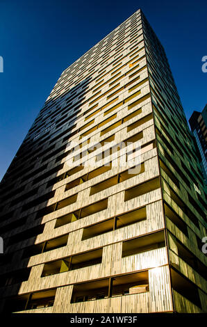 Moderne Architektur Gebäude in Wien Österreich Europa Metall, Glas und Beton. Stockfoto