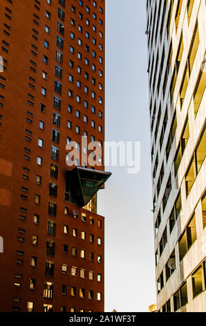 Moderne Architektur Gebäude in Wien Österreich Europa Metall, Glas und Beton. Stockfoto