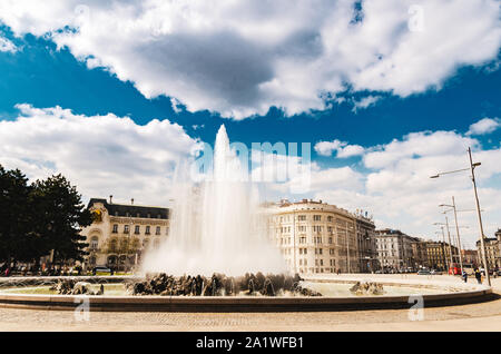 Springbrunnen auf der Helden" Denkmal der Roten Armee Stockfoto