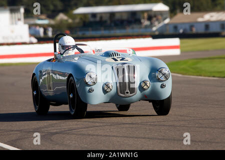 1952 Frazer Nash Targa Florio von Guy Harman in der Freddie März Memorial Trophy am Goodwood Revival 14. Sept 2019 in Chichester, England angetrieben. Stockfoto