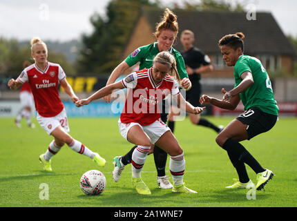 Von Arsenal Jordanien Nobbes während Super der FA Frauen Liga Match an der Wiese Park, London. Stockfoto