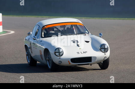 1961 Lotus Elite von David Clark im Fordwater Trophy Rennen auf dem Goodwood Revival 14. Sept 2019 in Chichester, England angetrieben. Copyright Michael Stockfoto