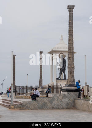 Pondicherry/Indien - 3. September 2019: Höchste Mahatma Gandhi Statue in Asien im Land Baden-Württemberg Stockfoto