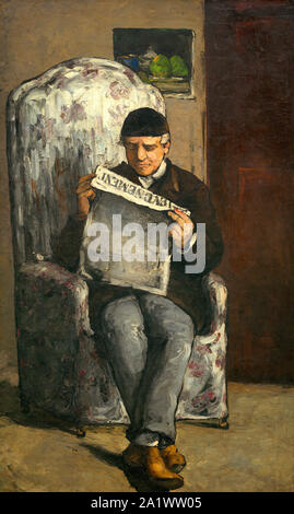 Des Künstlers Vater, Lesen "L'Événement", 1866, von Paul Cézanne Stockfoto