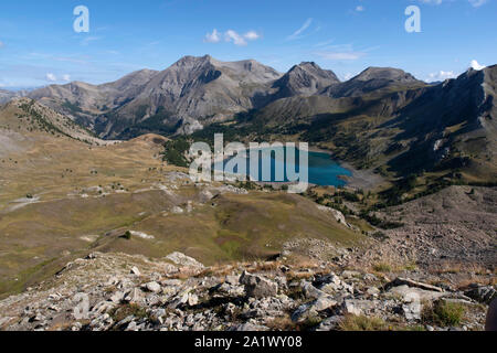 See Allos in der Provence, Frankreich in den hohen Bergen Stockfoto