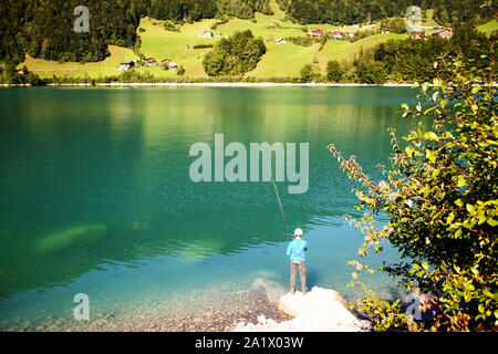 See lungern Schweiz - Berühmte Angeln See in der Schweiz Stockfoto