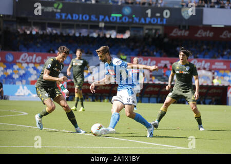 Neapel, Kampanien, Italien. 29 Sep, 2019. Während der italienischen Serie A Fußballspiel SSC Napoli vs AC Brescia am 29 September, 2019 im Stadion San Paolo in Neapel. In Bild LORENTE Credit: Fabio Sasso/ZUMA Draht/Alamy leben Nachrichten Stockfoto