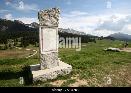 Appel du Général de Gaulle le 18 juin 1940. Plateau des Glières. Haute-Savoie. Frankreich. Stockfoto