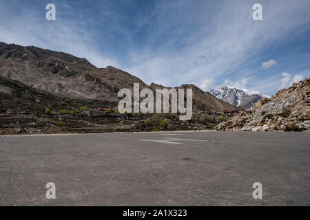 Die fantastische Aussicht von der Nako Hubschrauberlandeplatz. Stockfoto