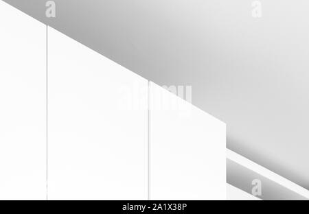 Abstrakte weißen architektonischen Hintergrund Foto. Wände und Ecken. Stockfoto